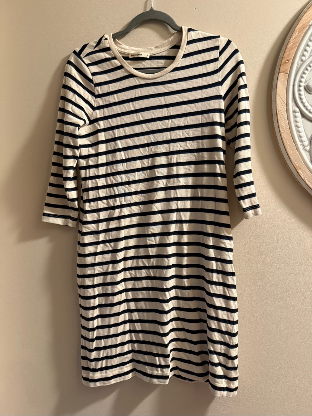 Marine Layer Cream and Navy Striped Top